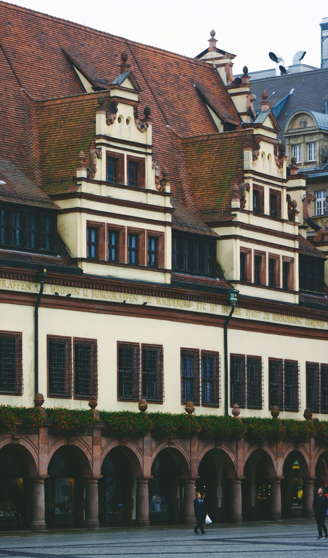 Historic arcade passage in Leipzig Germany