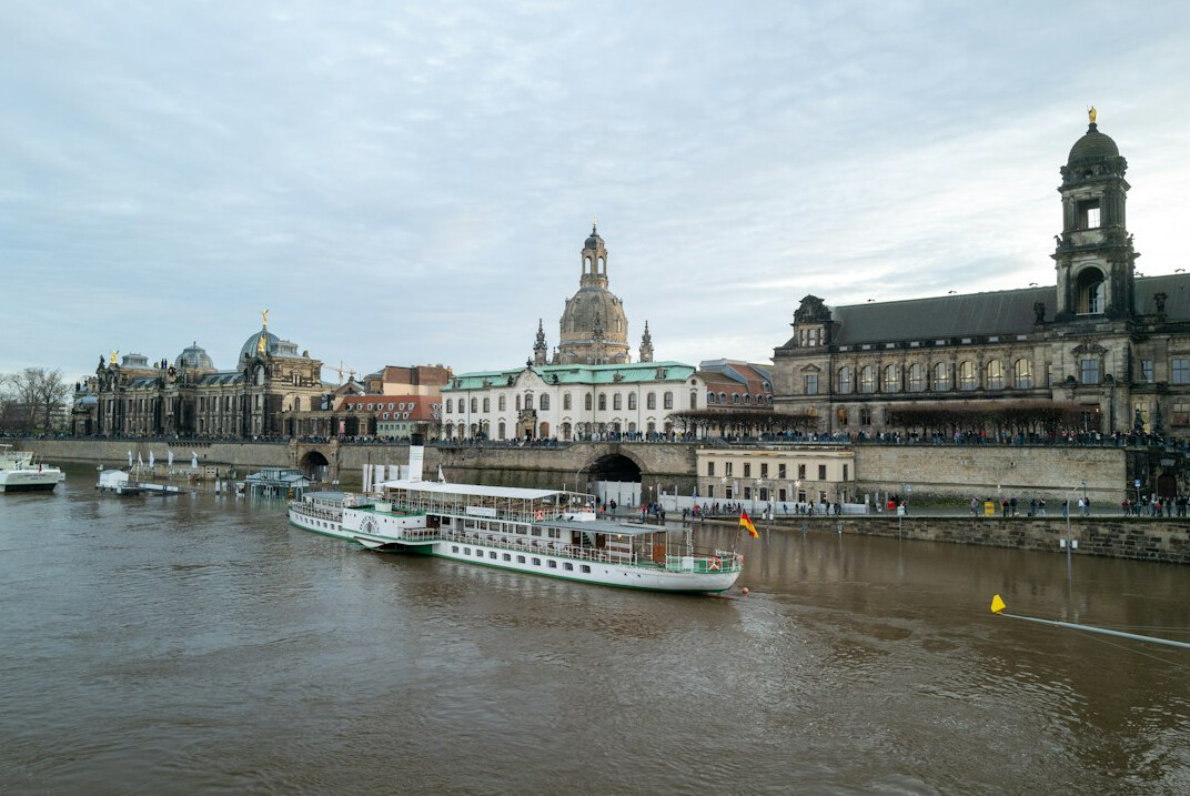 Baroque buildings along the Elbe in Dresden