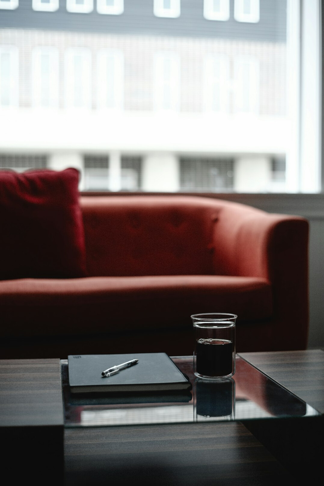 Notebook and pen on a table