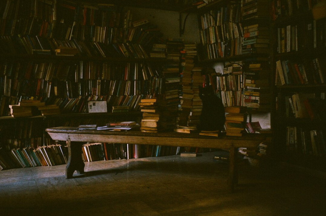old books in library